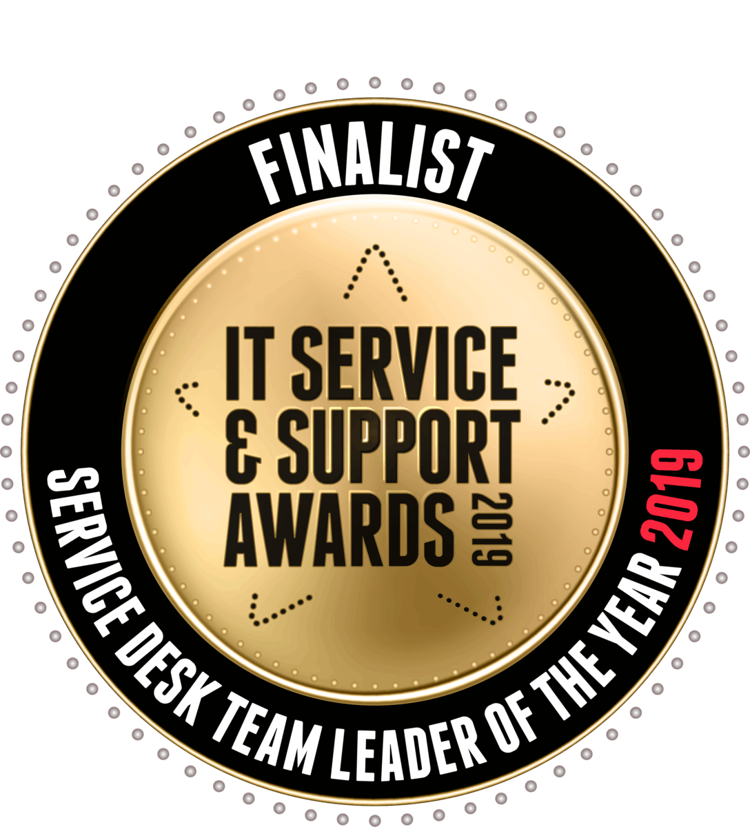 Finalist Team Leader of the Year button Service Desk Institute