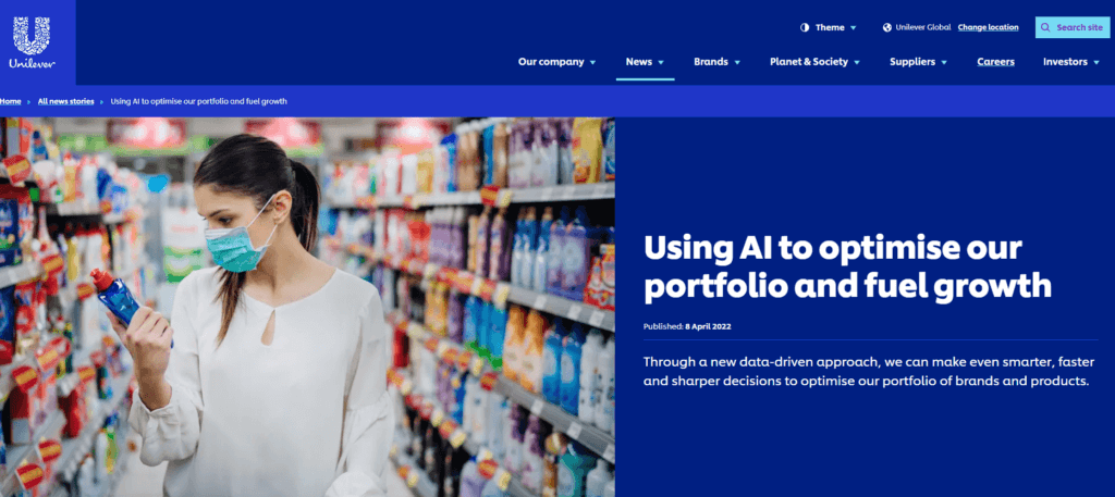 how unilever uses AI example